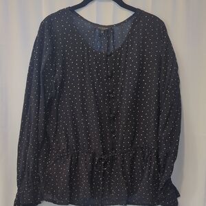Women's Black Polka Dot Top
